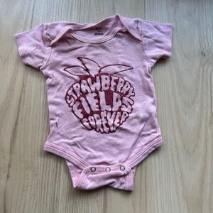 Pink Kids Bodysuit with Strawberry Design